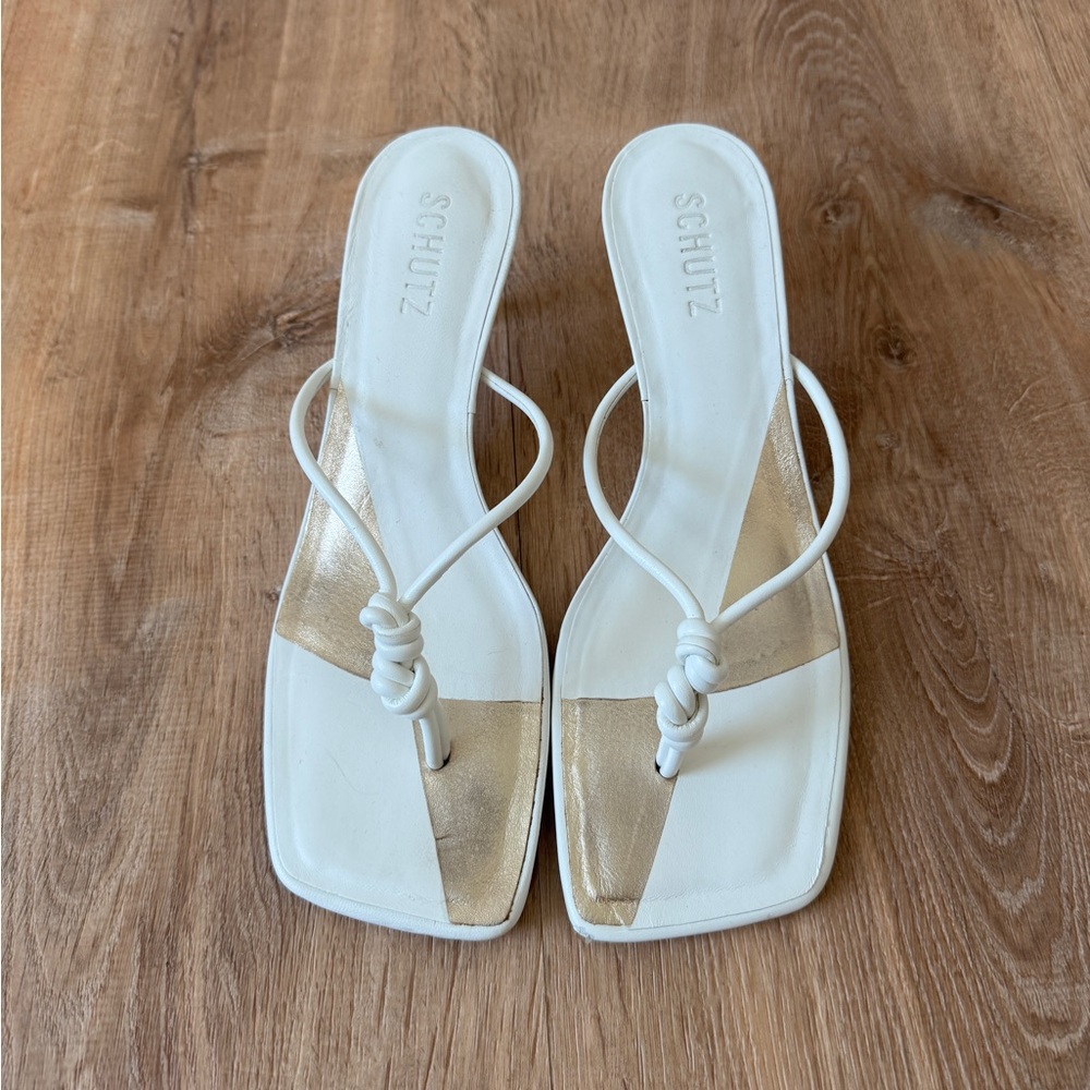 Shutz Poppy Heeled Sandal White